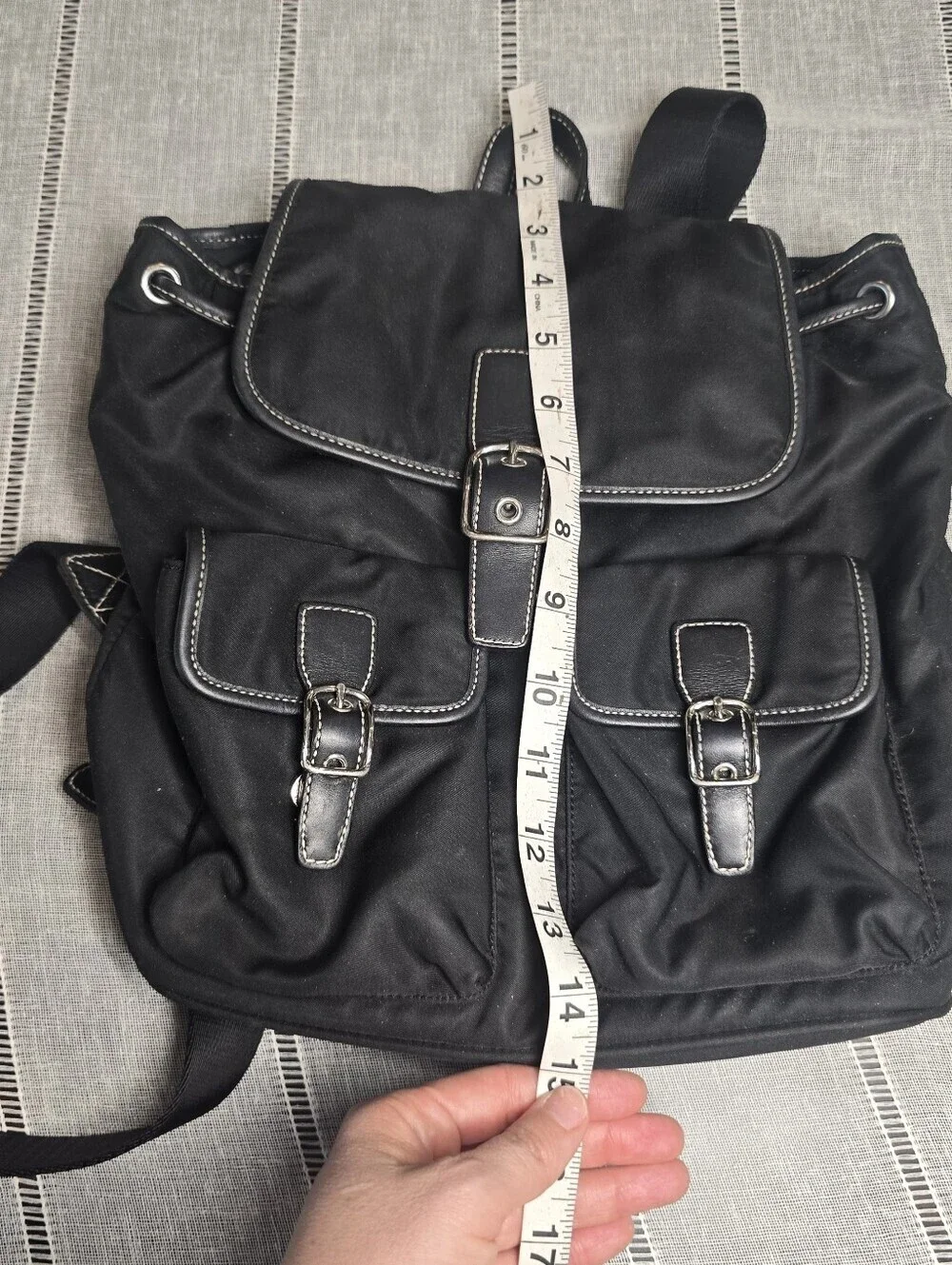 Vintage COACH Black Nylon Leather Trim Backpack Bag 4290